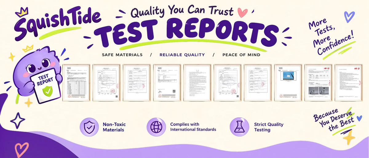 Full testing report for the squishy toy, showing the complete testing document.